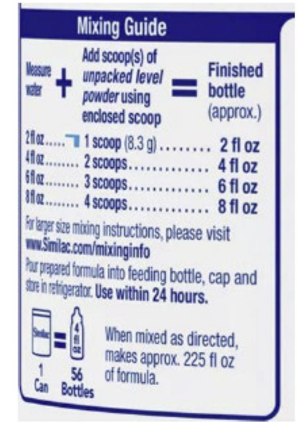 Similac Pro-Sensitive - Back Label